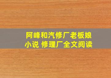 阿峰和汽修厂老板娘小说 修理厂全文阅读